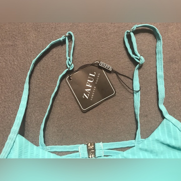 NWT Zaful Ribbed Open Back Swimsuit - Picture 11 of 16